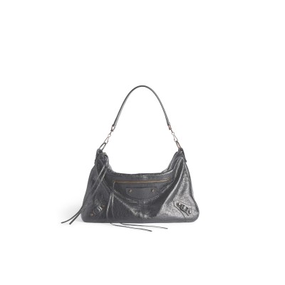 BALENCIAGA MEN'S LE CITY MOTO MEDIUM IN VOLCANIC ROCK 8461862AVEK1000 (39*26*16cm)
